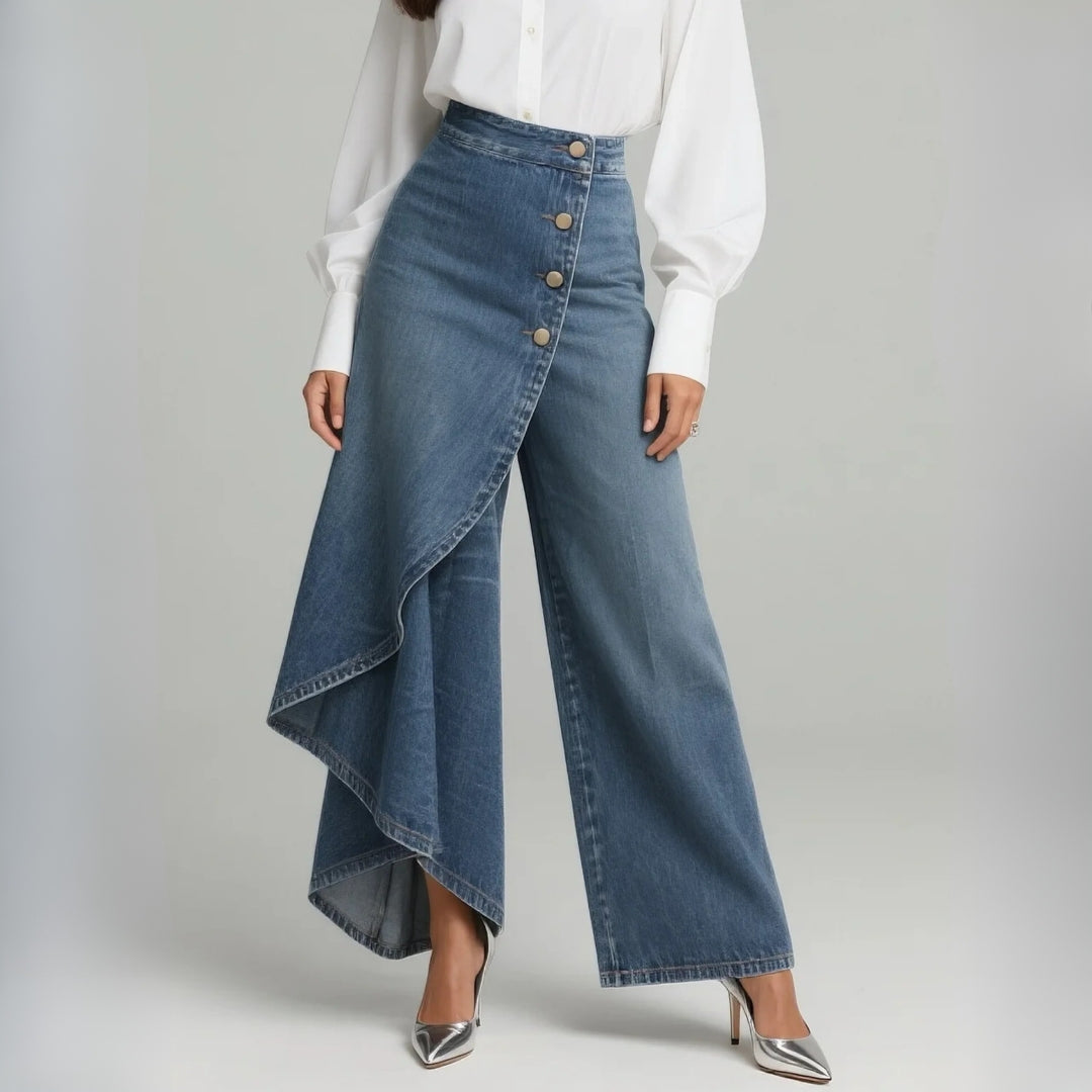 Amelia - Wrap Denim Trousers