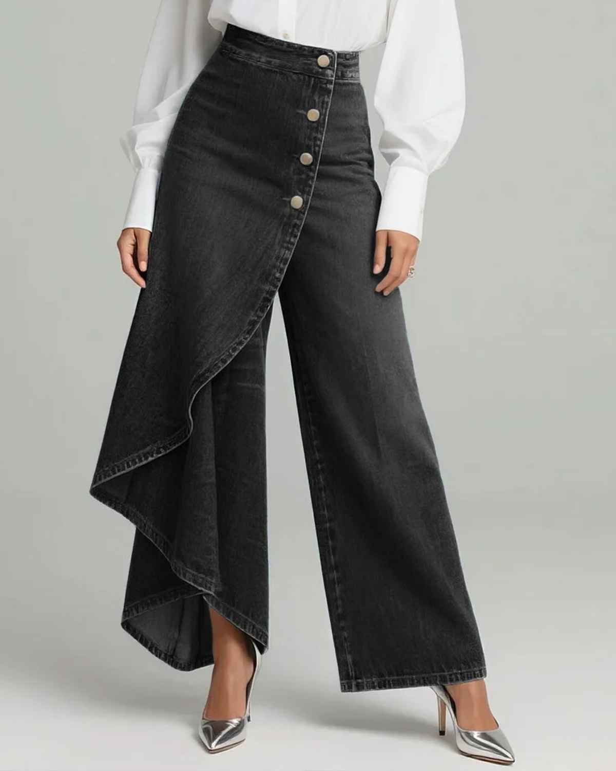 Amelia - Wrap Denim Trousers