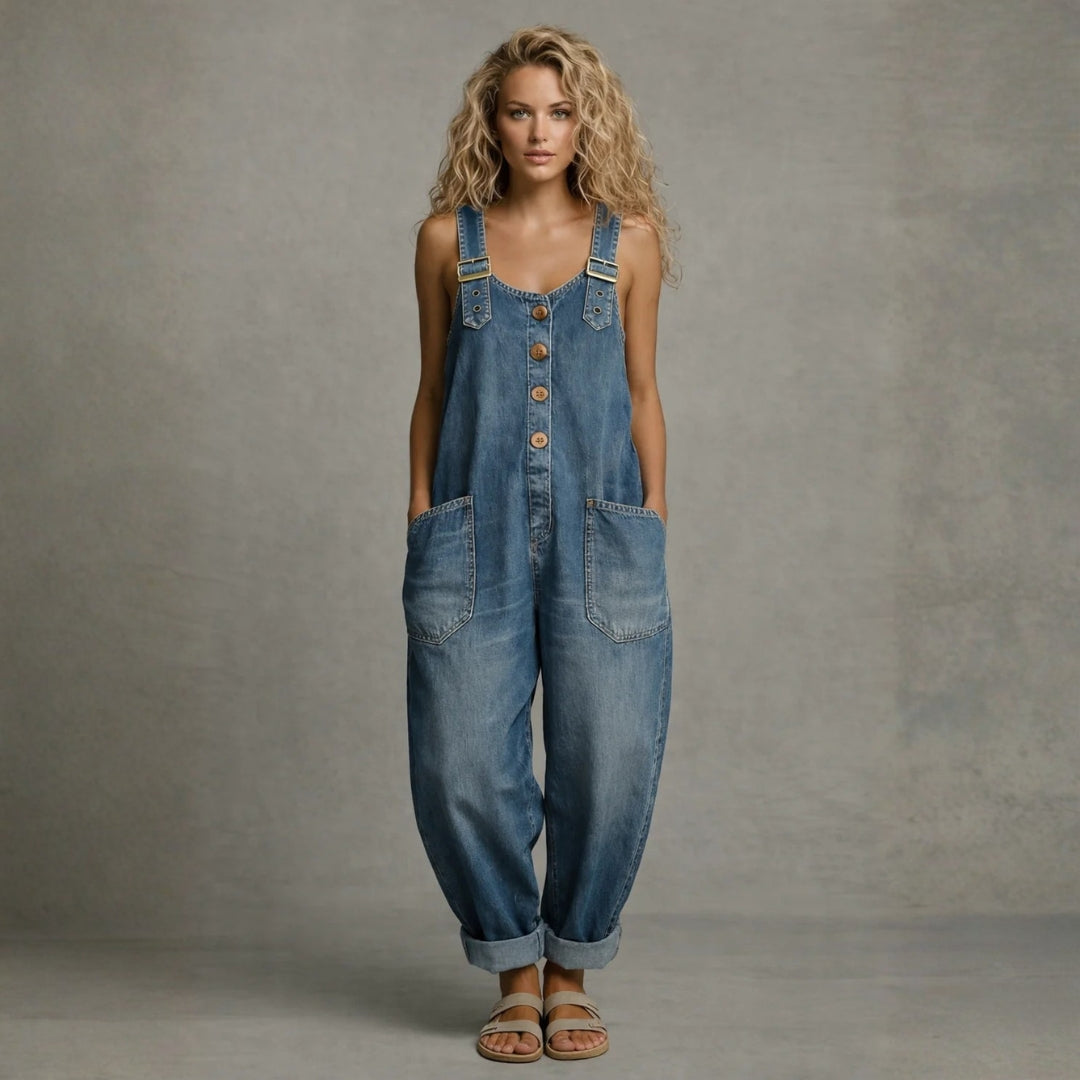 Lejla - Stylish Denim Jumpsuit With Pockets