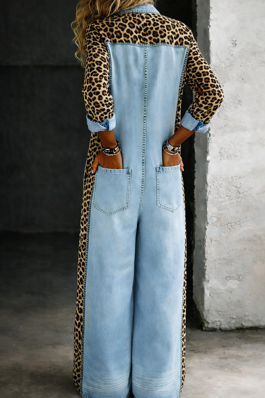 Amanda - One Piece Denim Shirt Jumpsuit