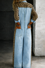 Amanda - One Piece Denim Shirt Jumpsuit