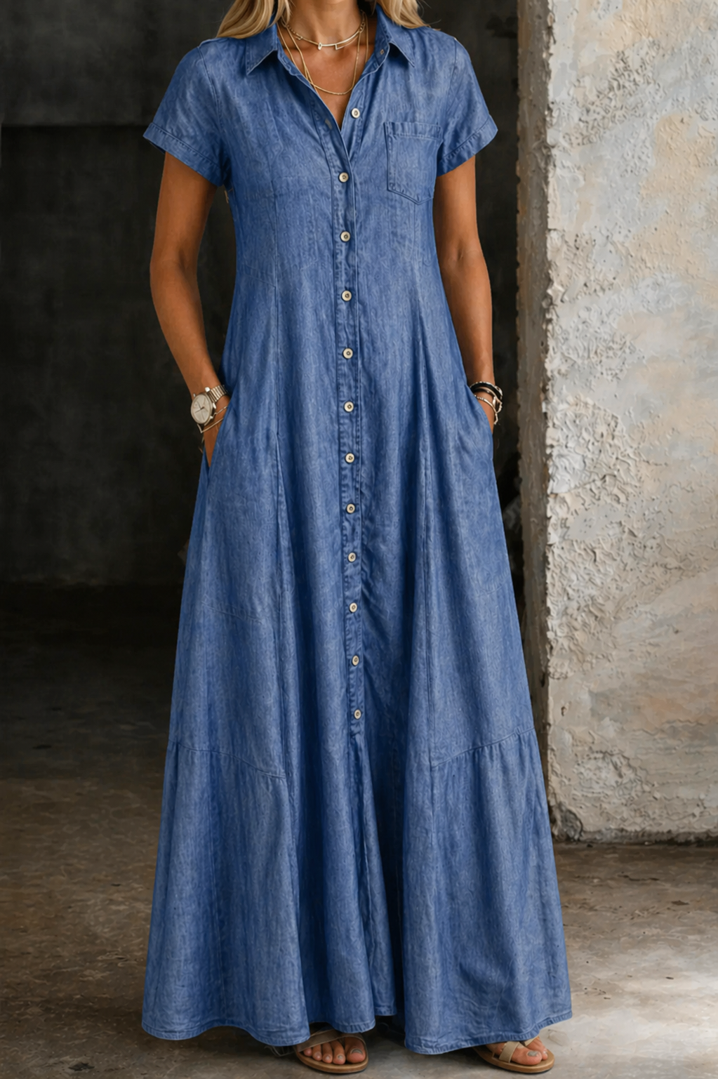 Eliza - Long Denim Dress