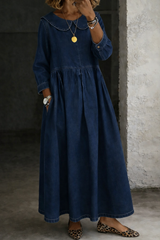 Clara - Peter Pan Collar Denim Dress