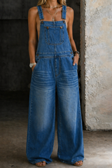 Harper - Elastic Waist Denim Jumpsuit