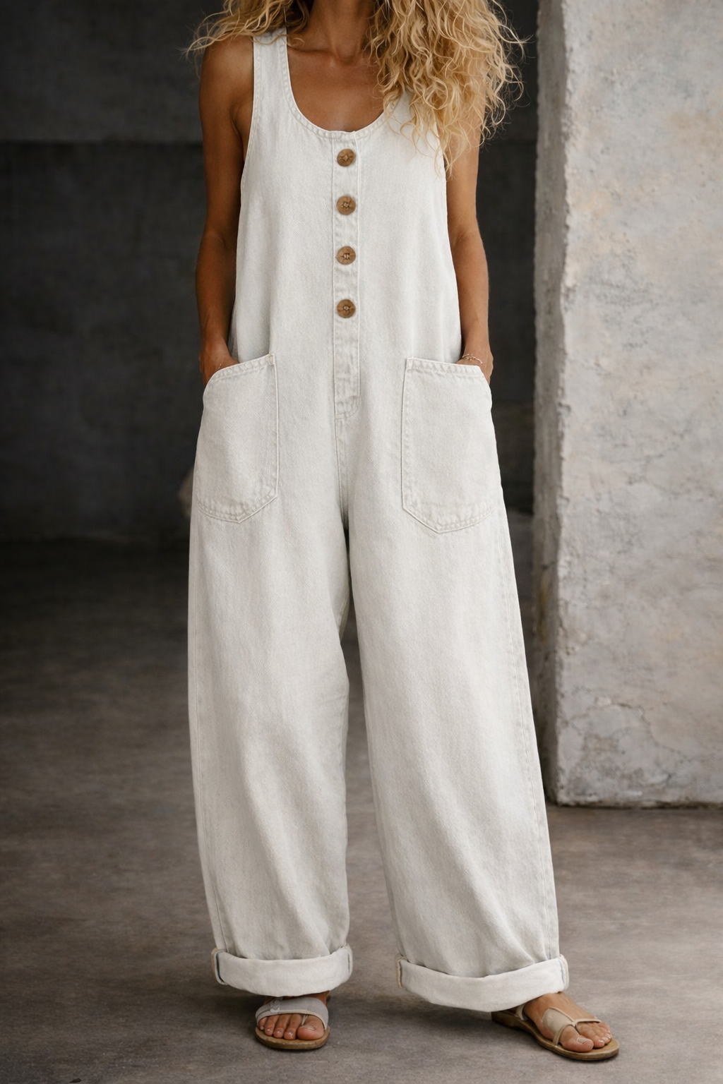 Saylor - Vintage Washed Cotton Denim Overalls