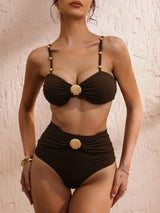 Linda - High Waist Bikini with Shell Detail