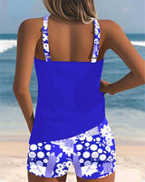 Susan - Swimsuit Tank Top with Printed Boxer Set