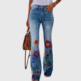 Women Trousers with Flowers