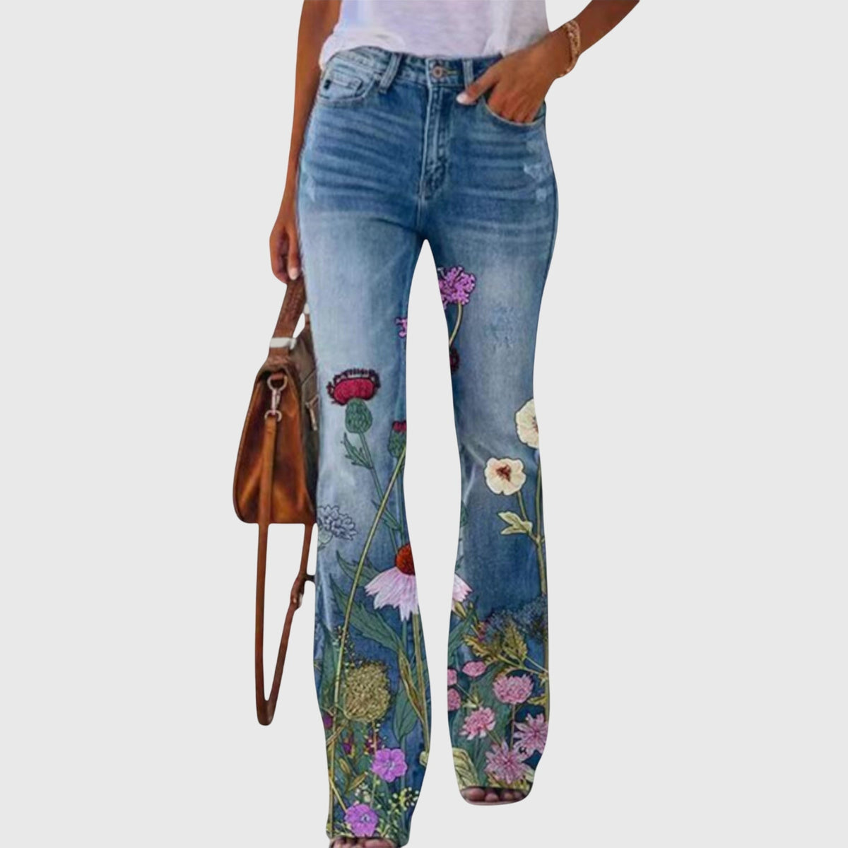 Women Trousers with Flowers