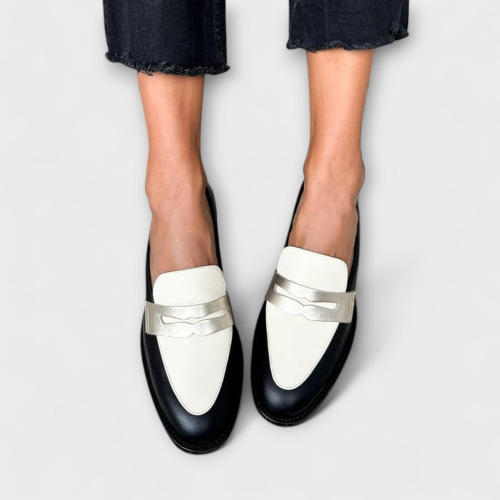 Heidi - Black Metallic Loafers
