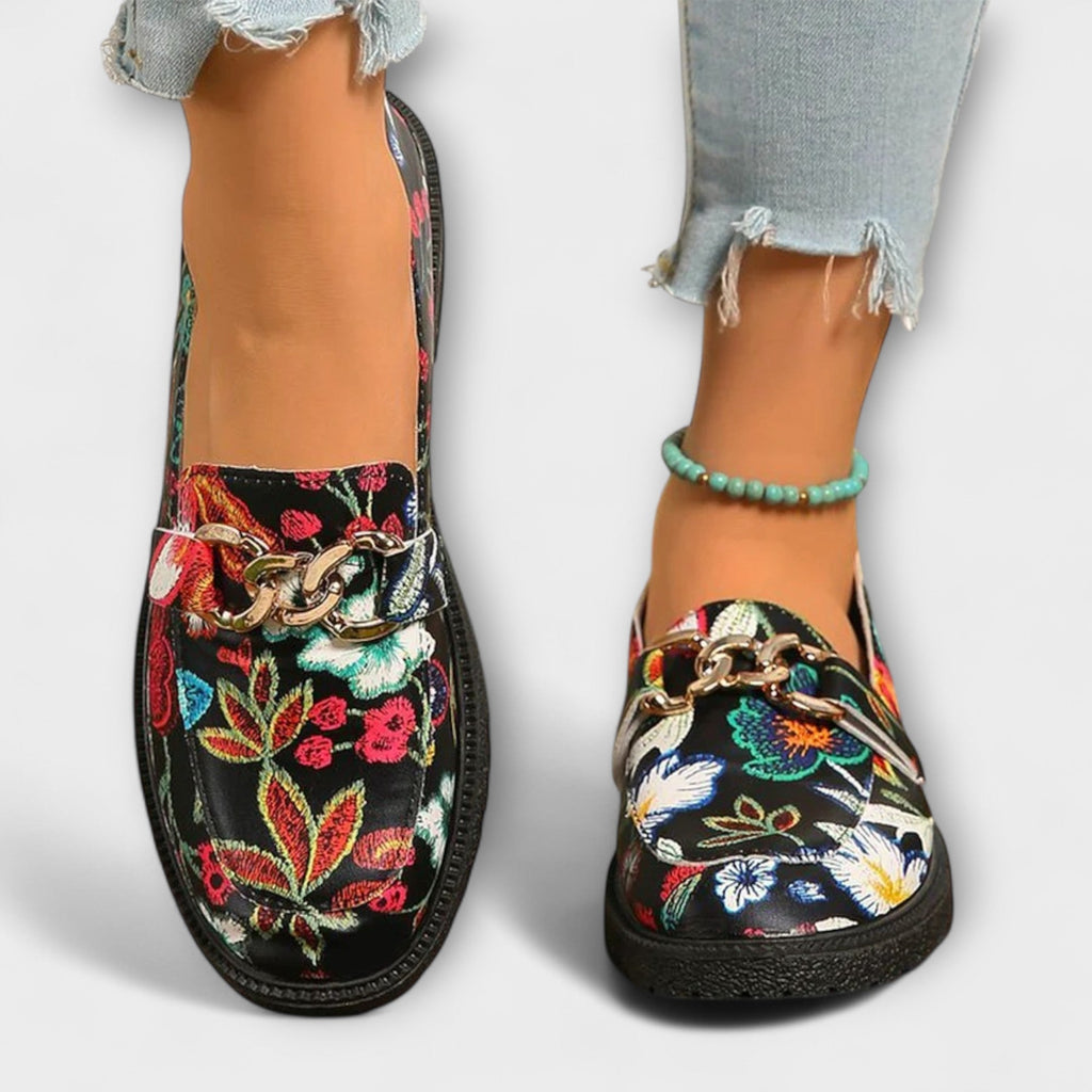 Alison – Multicolour Floral Loafers