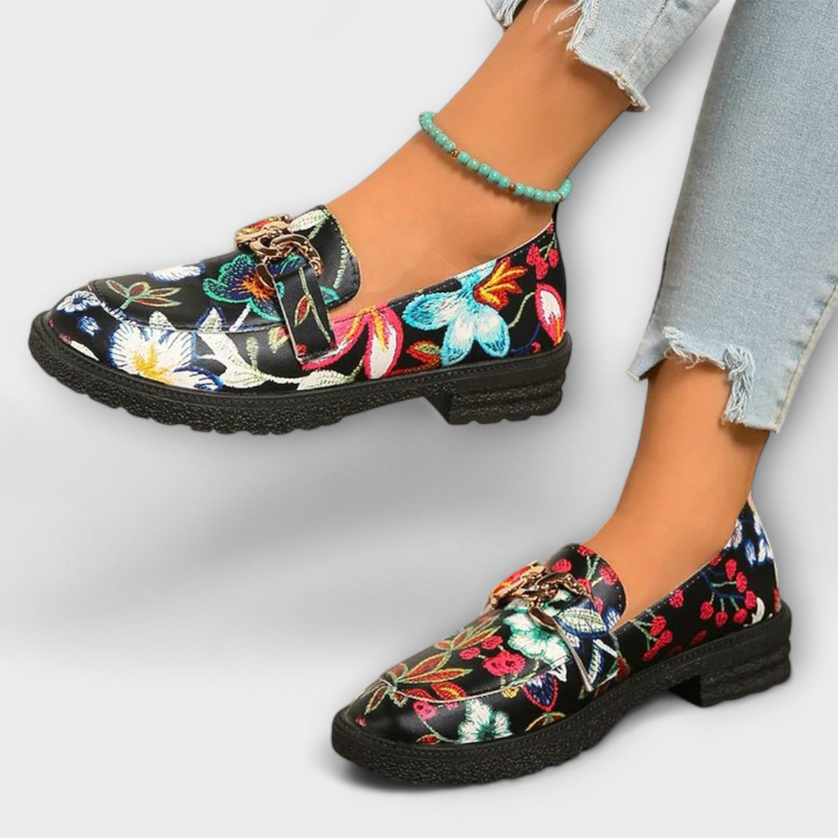 Alison – Multicolour Floral Loafers