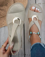 Stella - Flat Sandals With Metal Buckle