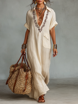 Beatrice - Embroidered Shirt Dress