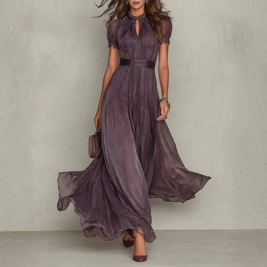 Ashley - Vintage Elegant Chiffon Maxi Dress