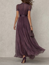Ashley - Vintage Elegant Chiffon Maxi Dress