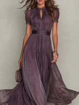 Ashley - Vintage Elegant Chiffon Maxi Dress