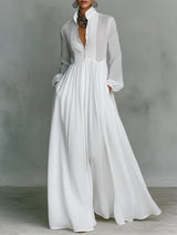Christine - Flowing Button-Front Maxi Dress