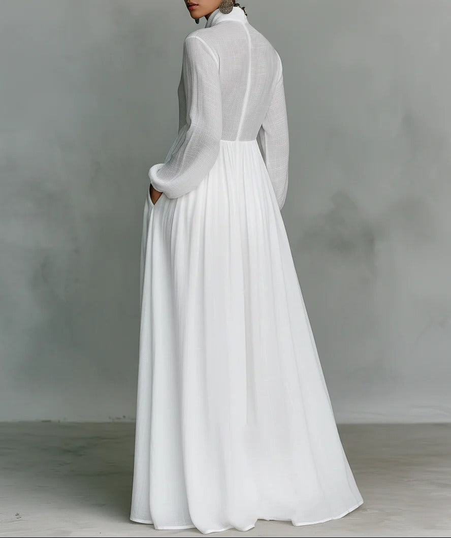 Christine - Flowing Button-Front Maxi Dress