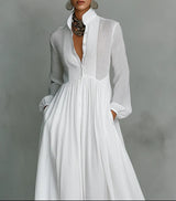 Christine - Flowing Button-Front Maxi Dress