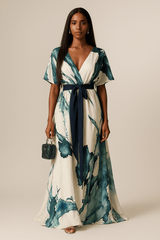 Vanessa - Long Dress Watercolour Print