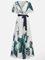 Vanessa - Long Dress Watercolour Print