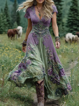 Serena - Short Maxi Floral Dress