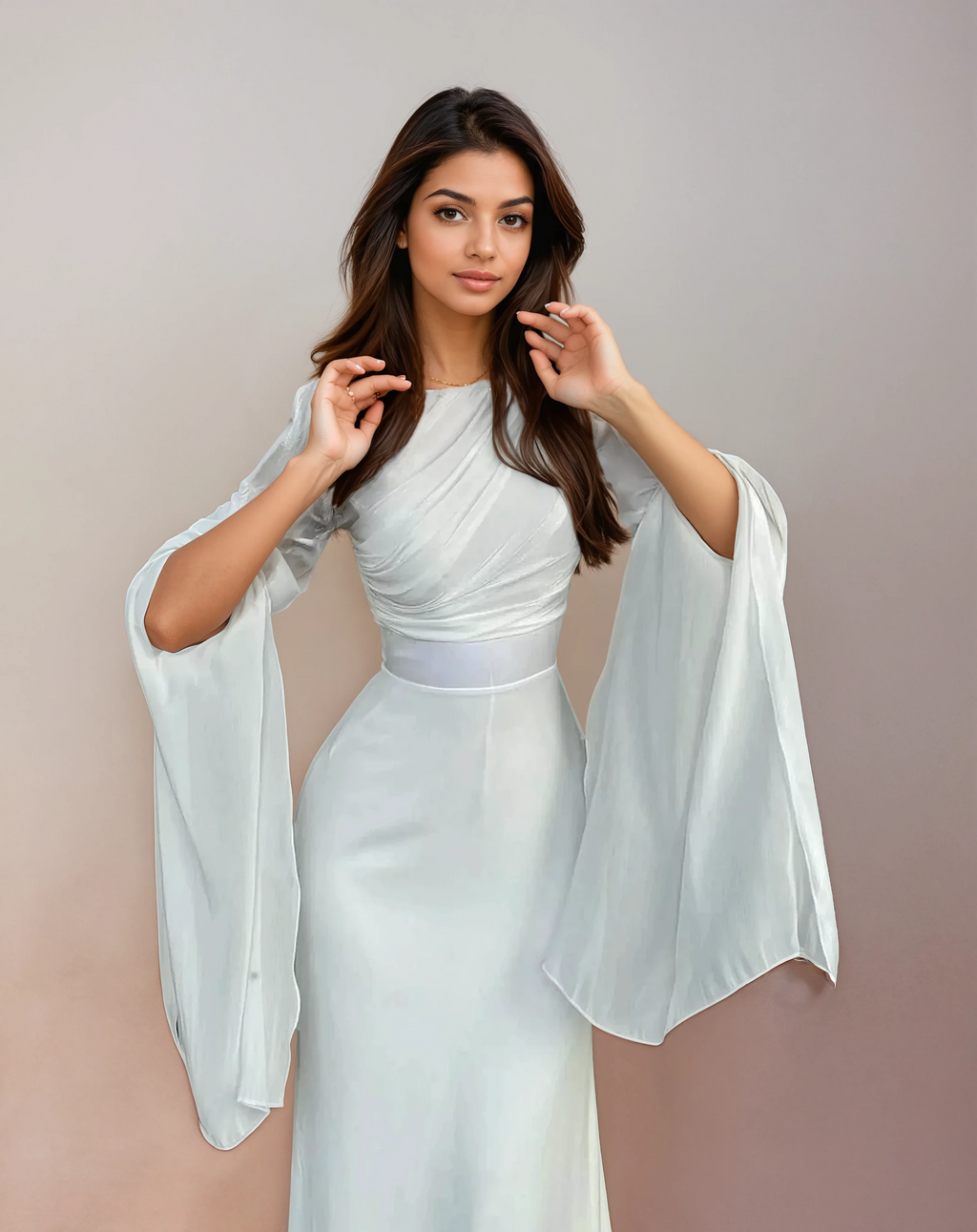 Isabella - Long Satin Dress