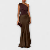 Luna - Asymmetrical Satin Dress