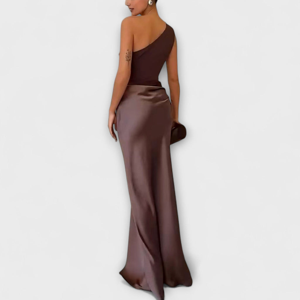 Luna - Asymmetrical Satin Dress