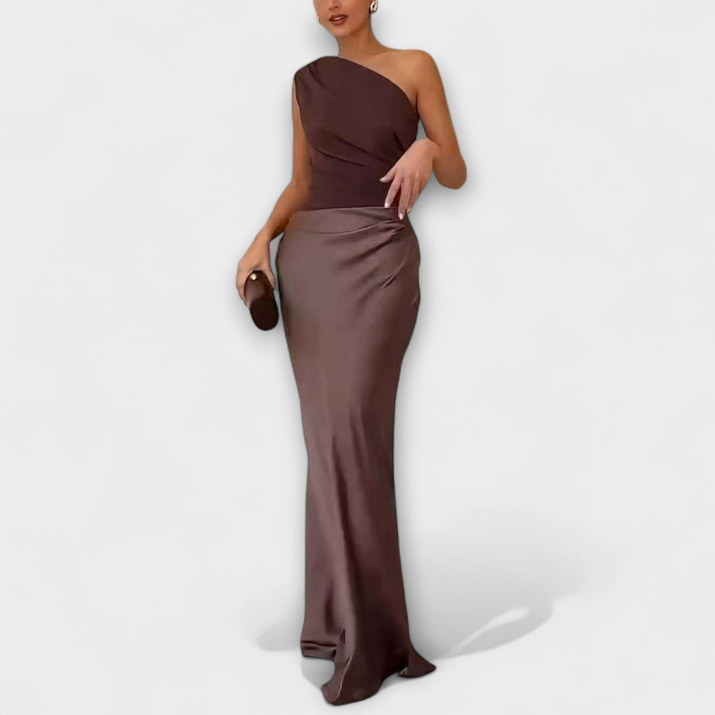Luna - Asymmetrical Satin Dress