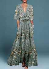 Ruth - Elegant Floral Maxi Dress