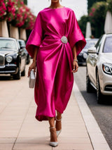 Elena - Luxe Shimmer Satin Long Dress