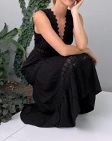 Charlotte - Handcrafted Lace Dress with V-Neckline