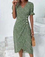 Giselle - Floral V-Neck Dress