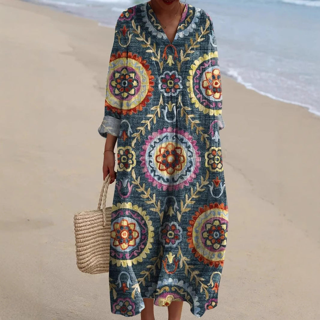 Paloma - Boho Dress with Ethnic Print