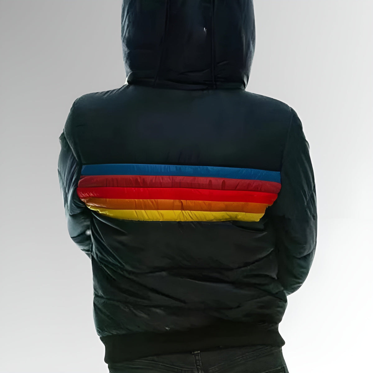 Katrina - Zip-Up Jacket with Rainbow Stripes