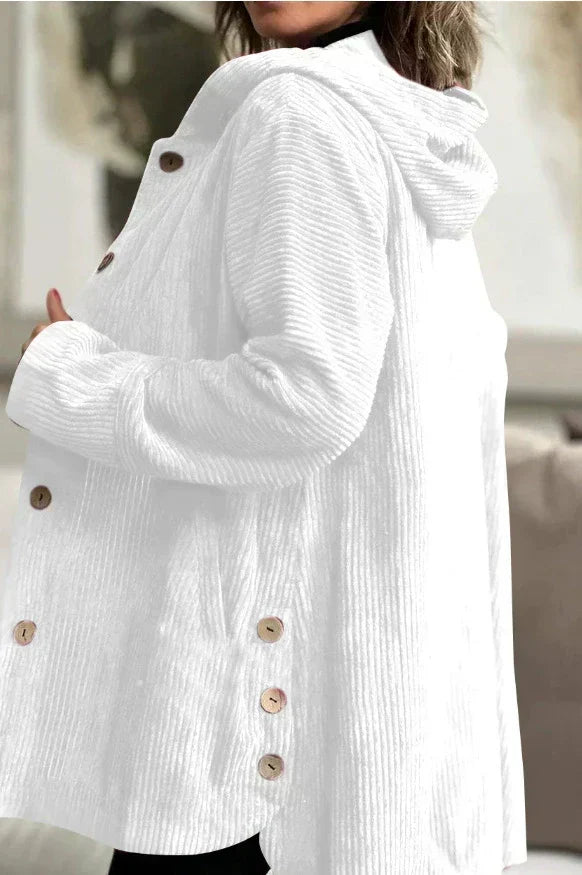 Cordia - Corduroy Hooded Cardigan