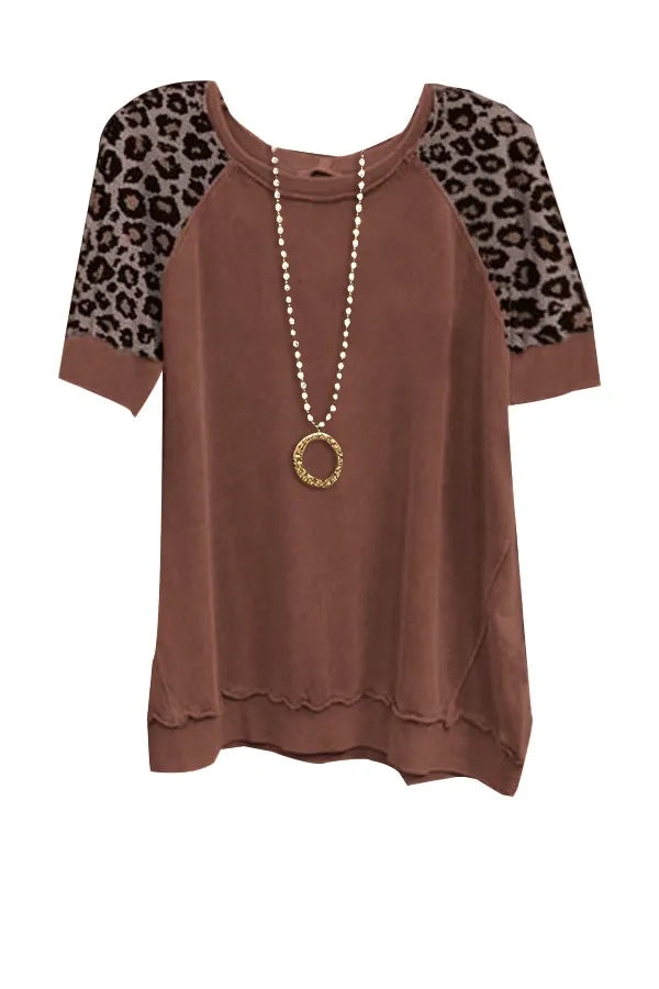 UNAN - Women Vintage Leopard Print Top