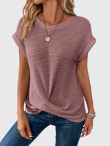 Isa - Elegant Blouse with Crew Neck