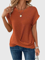 Isa - Elegant Blouse with Crew Neck