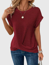 Isa - Elegant Blouse with Crew Neck