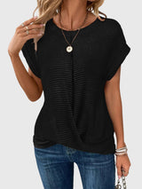 Isa - Elegant Blouse with Crew Neck