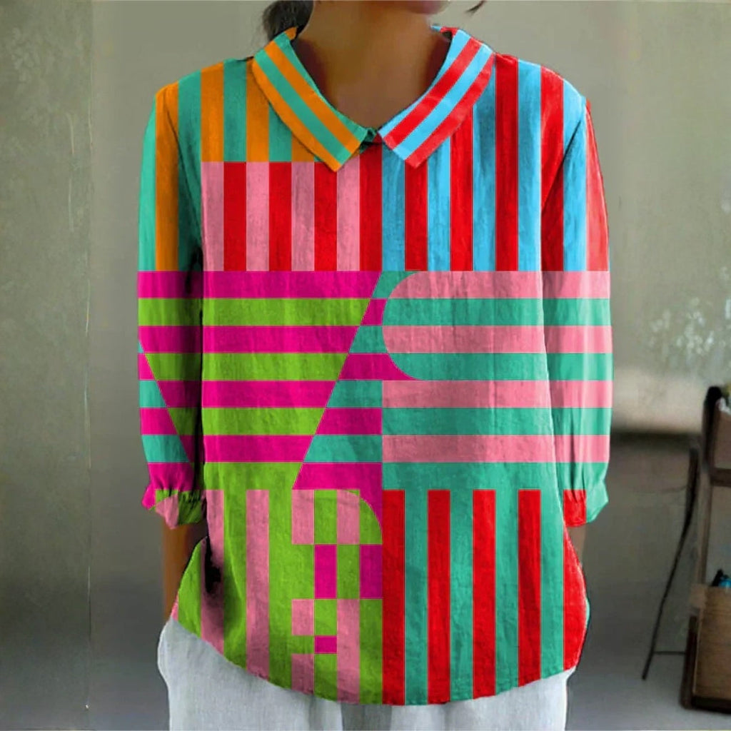 Natalie - Geometric Colourplay Blouse