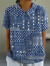 Abigail - Blouse with Tribal Print