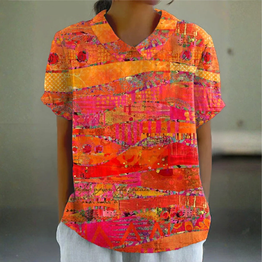 Isa - Blouse with Abstract Print