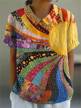 Mel - Sunburst Patchwork Blouse