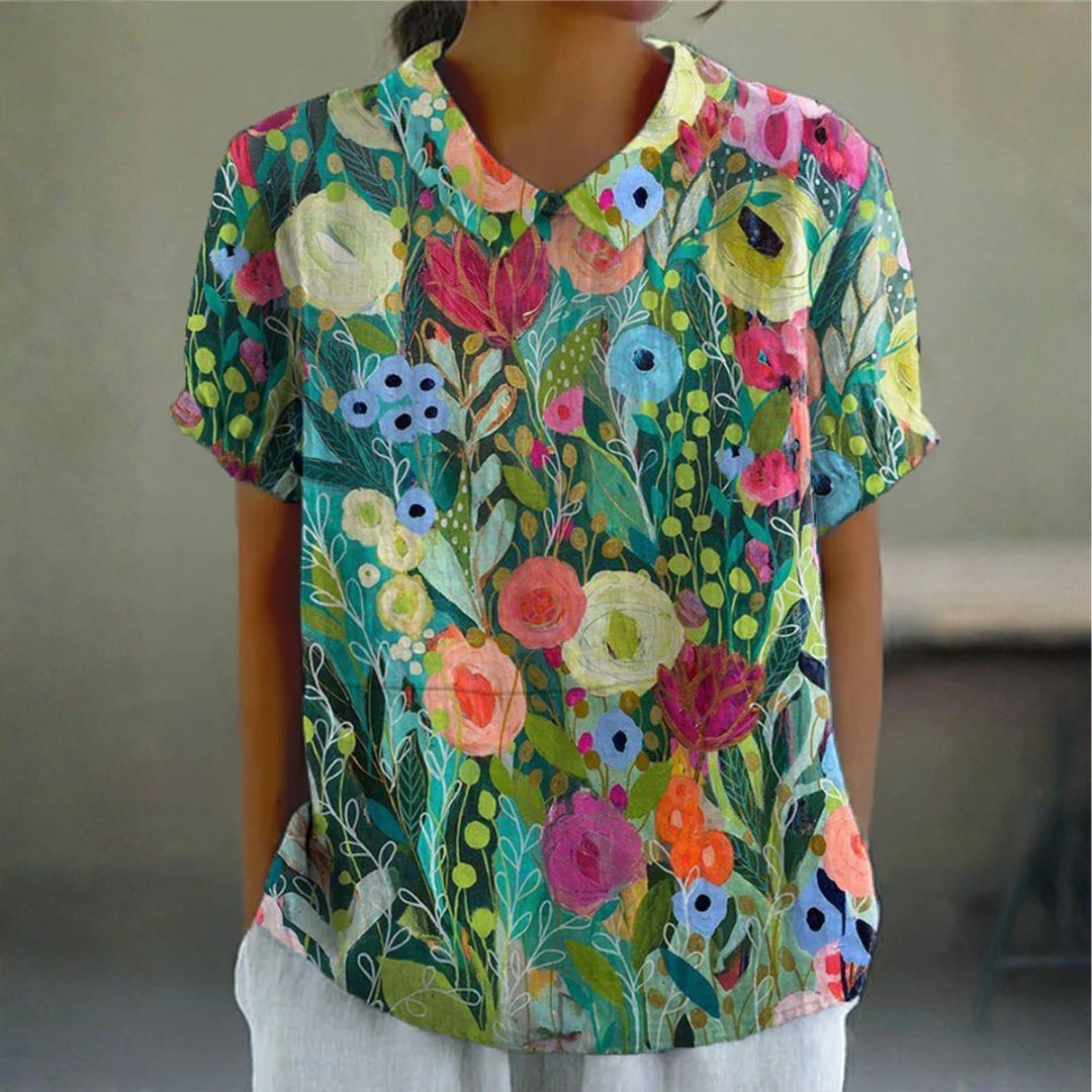 Diana - Watercolour Floral Blouse