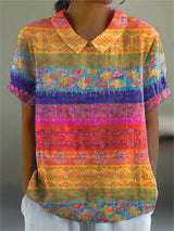 Mila - Floral Striped Blouse