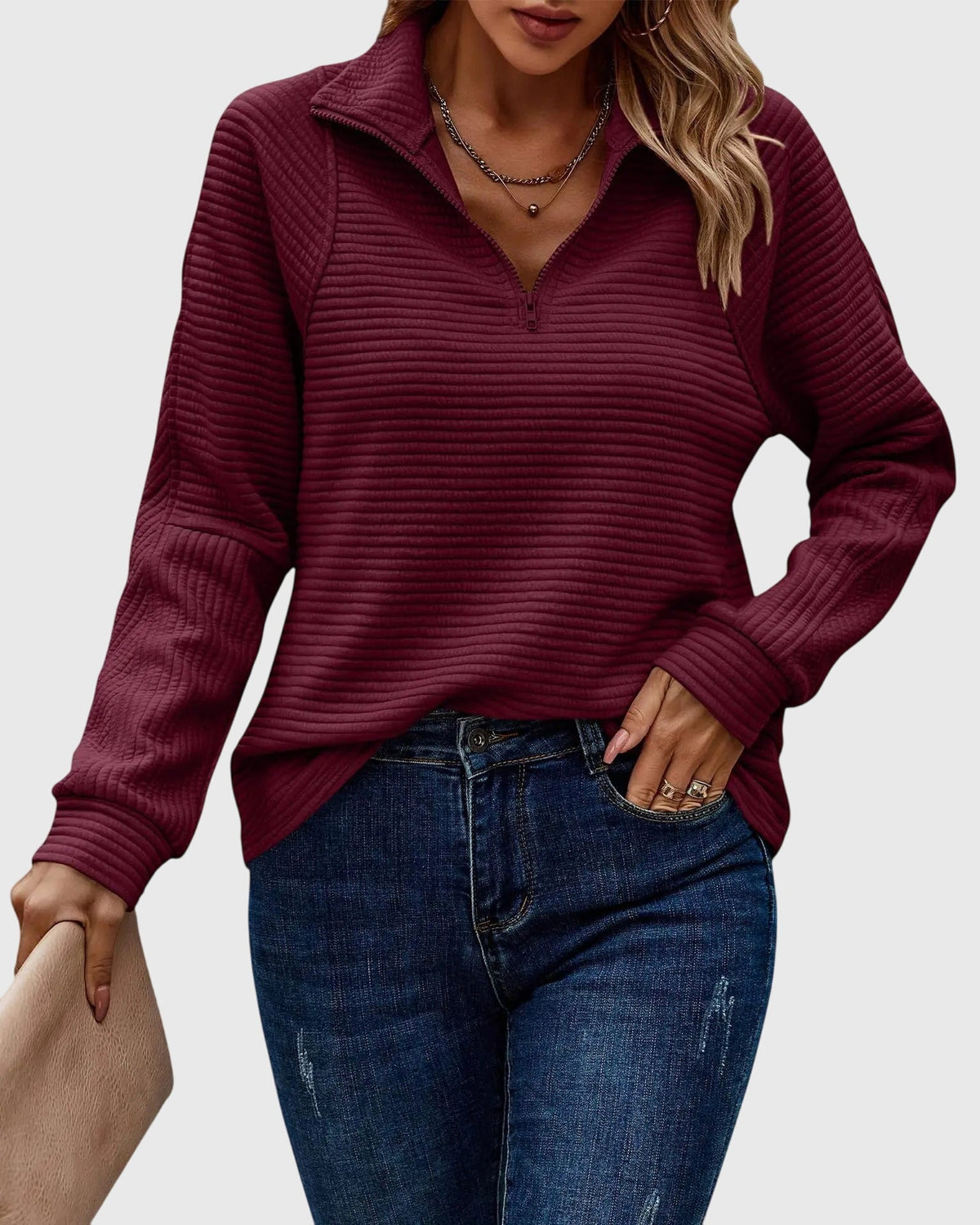 Abigail - Elegant Sweater with Zipper
